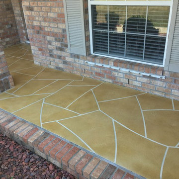Porch & Patio: Stained Flagstone Concrete Overlay