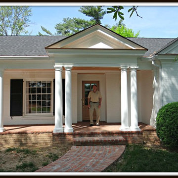Porch, Garage and Facade Facelift for a Ranch-Style Home