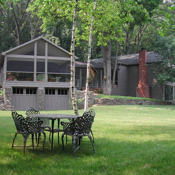 Porch / outdoor living and dining room in CT, as seen from the garden.