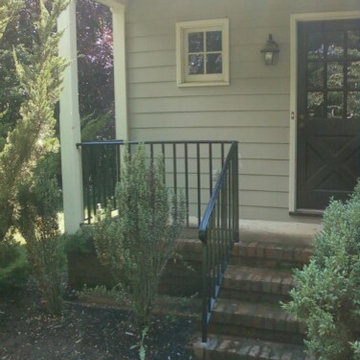Remodeled Front Porch with Railings