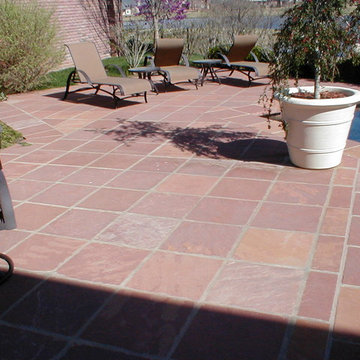 Rose Flagstone Patio and Pool