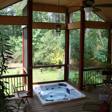Screen Porch Addition with Enclosed Spa Tub