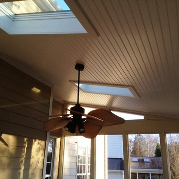 Screen Porch Ceiling After PVC Beadboard