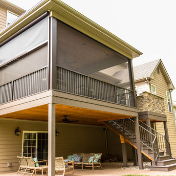 Screen Room Addition with Retractable Screens, Outdoor Kitchen, and Patio