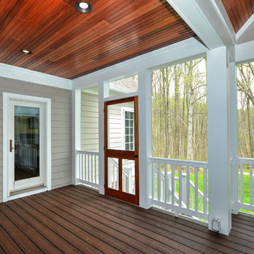 Screened in Porch with Mahogany Ceiling and Door