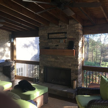 Screened Porch and Fireplace