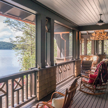 Screened Porch Interior Overlooking the Lake