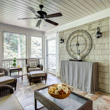 Screened porch ready for entertaining