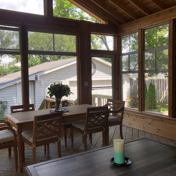Screened Porch with 4-track Windows in Downers Grove, IL