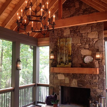 Screened Porch with Chandelier