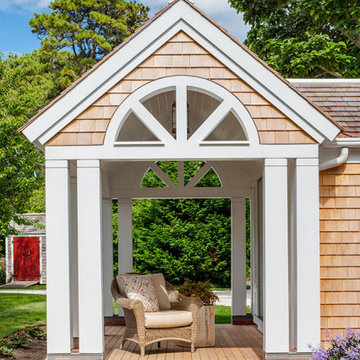 Seaside Porch with Arched entryway  - Cranberry Cottage  -Custom Home Renovation