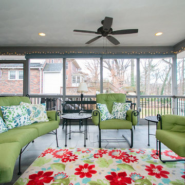 Second Floor Screened Porch Seating Area