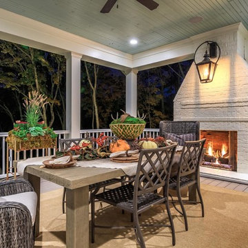 Second Level Porch Twilight - Southern Living Magazine - Featured Builder Showho