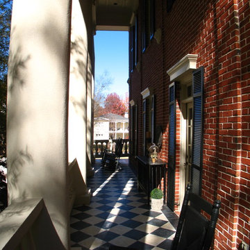 Second Level Side Porch with Stone Tile Floor