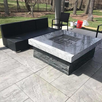 Silver Cloud Granite Fireplace in Lisle