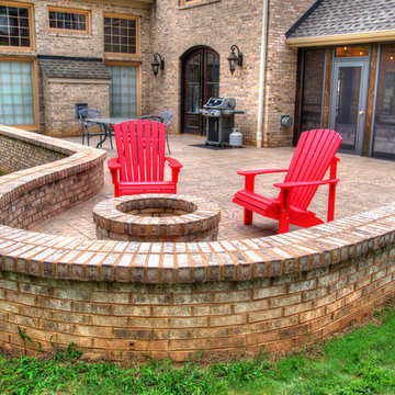 Simpsonville Screen Porch and Outdoor Patio with Fire pit