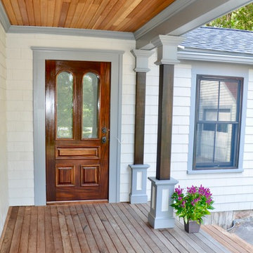 Solid mahogany door, porch renovation