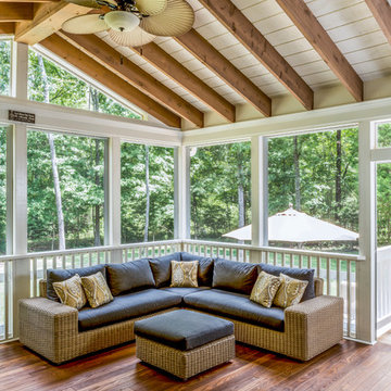 South Charlotte Screen Porch with Fireplace