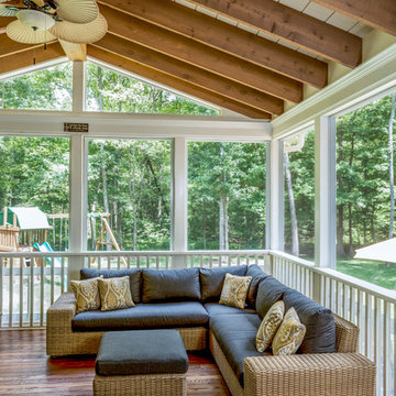 South Charlotte Screen Porch with Fireplace