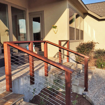 Spring Branch, TX: Ipe Railing Lining Stairs to Pool Area