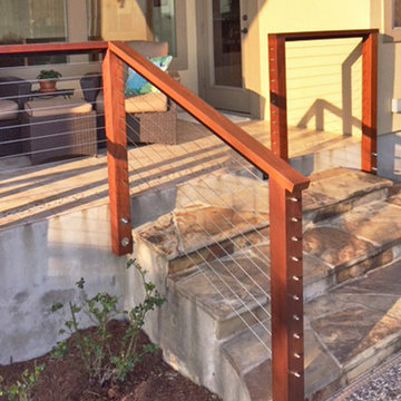 Spring Branch, TX: Ipe Railing Lining Stairs to Pool Area
