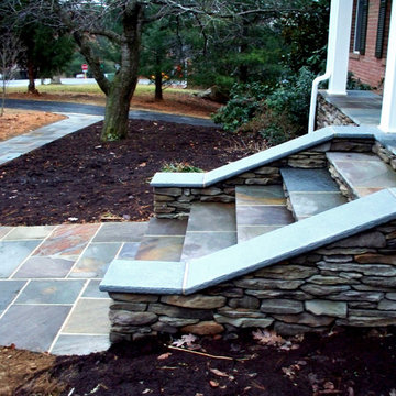 Stone steps constructed by Quality Concrete & Masonry in Winchester VA