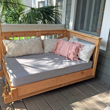 Sunbrella Canvas Granite custom porch swing cushion