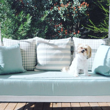 Sunbrella Canvas Spa Porch Swing Cushion & Pillows