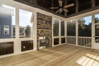 Inspiration for a contemporary porch remodel in Raleigh