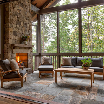 Screened porch + fireplace