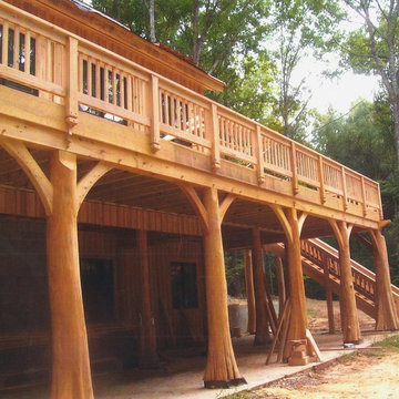 Timber Frame Porch with Cypress Posts
