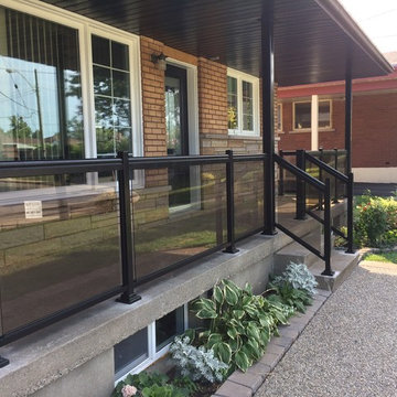 Tinted Glass and Aluminum Porch Railings
