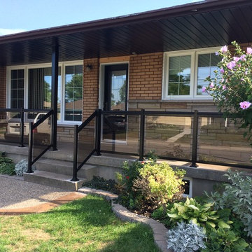 Tinted Glass and Aluminum Porch Railings