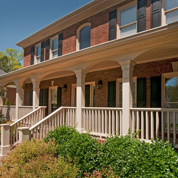 Traditional full Southern front porch