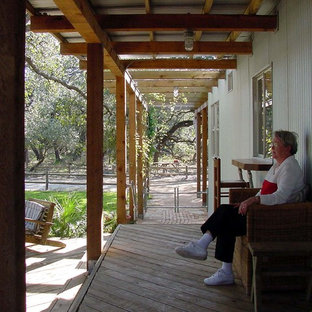 This is an example of an industrial porch design in Austin.