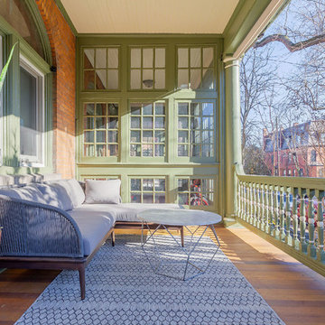 University City, Philadelphia: Sunny Porch Restoration with Earthy Color Scheme