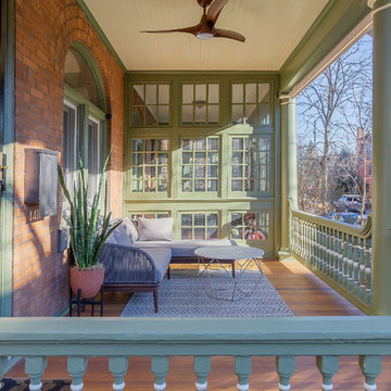 University City, Philadelphia: Sunny Porch Restoration with Earthy Color Scheme