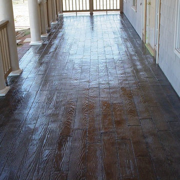 Wood Plank Stamped/Stained Concrete Porch