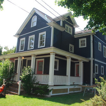 Wrap around porch. Northport, N.Y.  with Cabot's Slate Gray Exterior Solid Stain