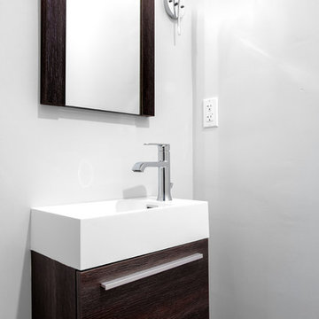 2 Full bathrooms & a new Powder room modern remodeling in Woodland Hills CA