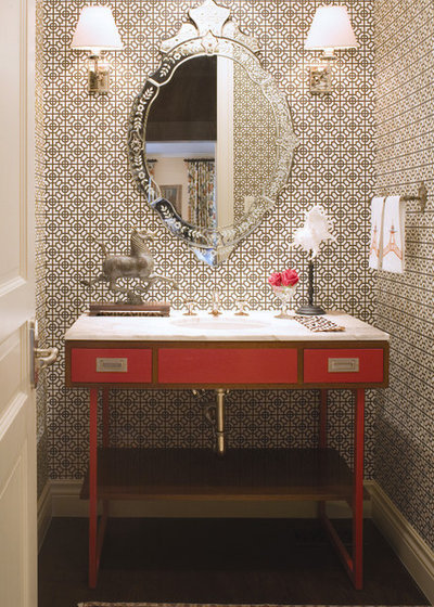 Traditional Powder Room by Andrea Schumacher Interiors