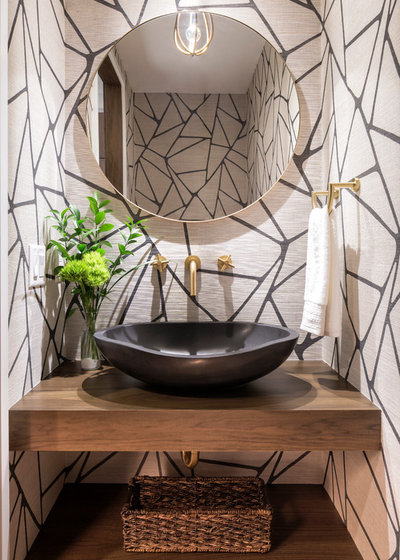 Contemporary Powder Room by Housing First Minnesota