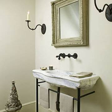 Antique Limestone Powder Room Sink (Mediterranean style)