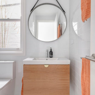 Photo of a contemporary powder room in Sydney.