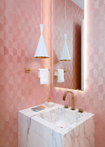 Contemporary Powder Room by DESIGN SOLUTIONS