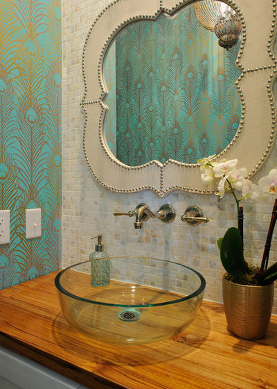 Beach Style Powder Room by Kelly Nelson Designs