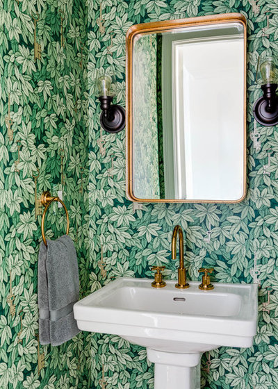 Transitional Powder Room by Eleven Interiors
