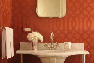 Inspiration for a timeless powder room remodel in New York