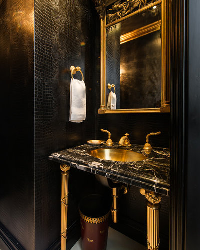 American Traditional Powder Room by M. Wright Design