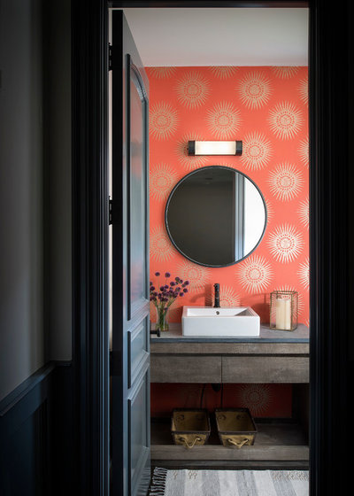 Transitional Powder Room by Yellow House